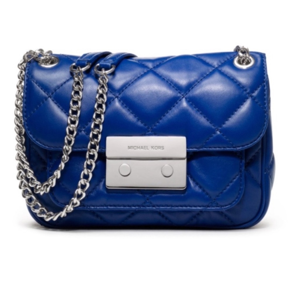 Quilted Michael Kors 💙 BLUE Leather Sloan Bag